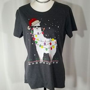 Christmas Graphic Gray T- Shirt . Size L